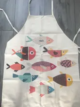 Housewife Apron Chef Cooking Men Kitchen Waterproof Home-Textile Women Cotton Fish Linen