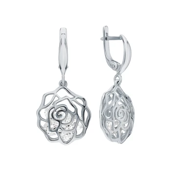 

Silver earrings with cubic zirconia sunlight sample 925
