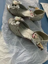 Sandalias de Frozen para niñas, zapatos para fiesta de baile, sandalias de princesas de niñas, zapatos de tacón alto brillantes