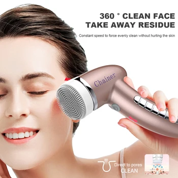 

4 in 1 High Frequency Facial Cleansing Brush Electric Face Massage Pore Device Face Brush Facial Massager Skin Beauty