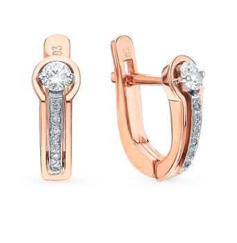 

Gold earrings with diamonds sunlight sample 585