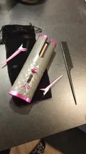 Rizador de pelo inalámbrico y giratorio automático, recargable por USB rizador de pelo, pantalla LED, herramienta de estilismo ajustable con temperatura