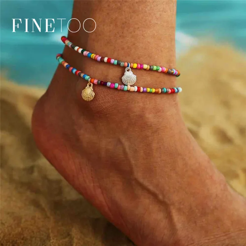 Bohemian Metal Scallop Shell Colorful Beads Anklet for Women Fashion Summer Ocean Beach Ankle Bracelet Foot Leg Jewelry 2020 Bohemian Metal Scallop Shell Colorful Beads Anklet for Women Fashion Summer Ocean Beach Ankle Bracelet Foot Leg Jewelry 2020