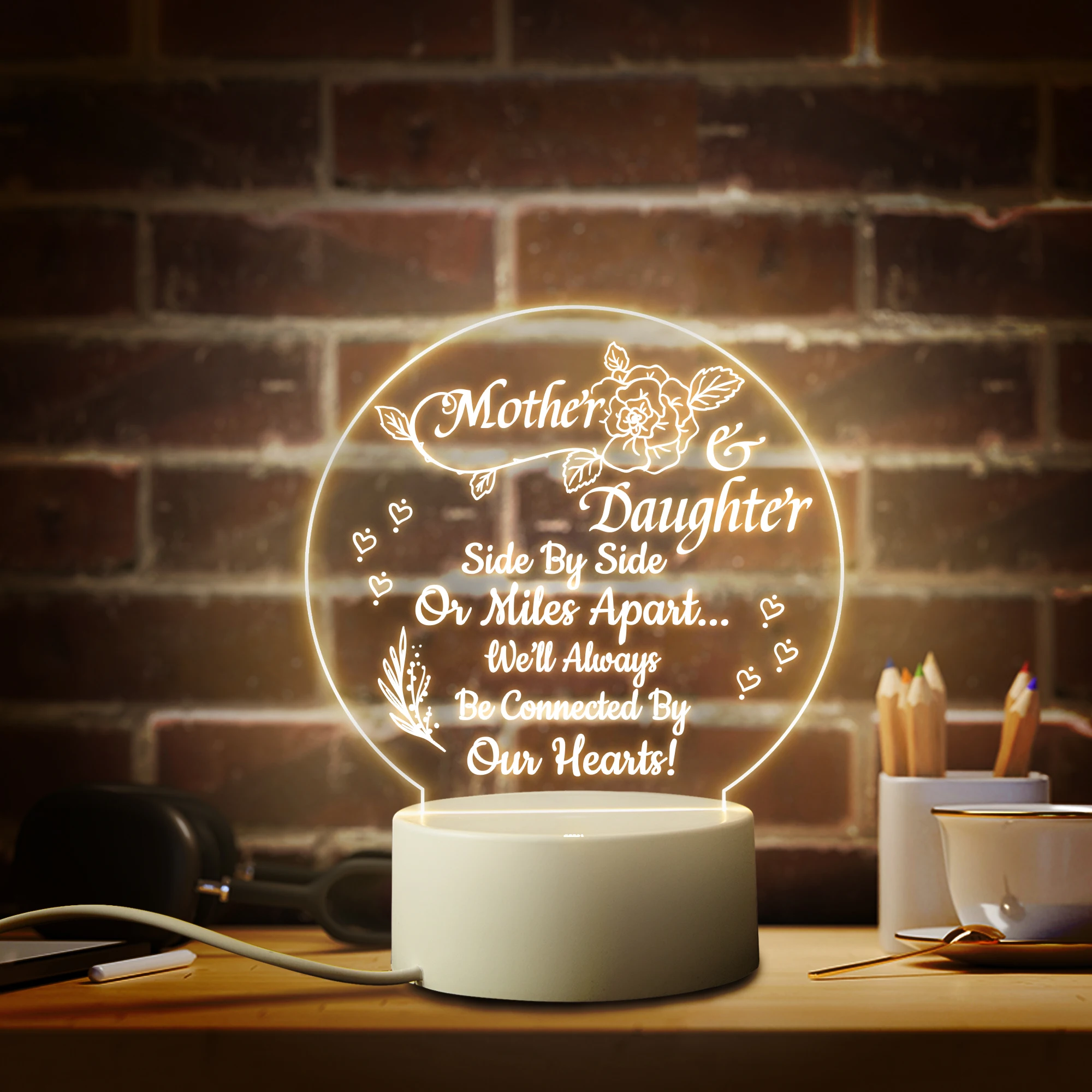 Surprised Night Light Gift for Daddy Mommy Personalized Birthday Holiday Present Fancy Lighting Family Bedroom Decorative  Lamp night light for bedroom