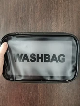 FUDEAM-bolsa de viaje de PU para mujer, neceser de PVC impermeable, transparente, portátil, para maquillaje