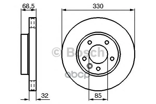 Диск Тормозной Volkswagen Touareg 03/Porche Cayenne 03 R17 Передний Прав.Вент. Bosch арт. 0986479250