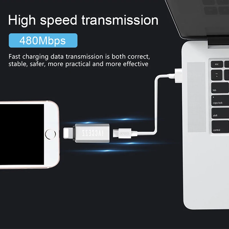 ! Переходник ACCEZZ OTG с гнездом Type C на штекер lighting адаптеры для Apple iPhone 12 11 X XS XR 8 7 Plus