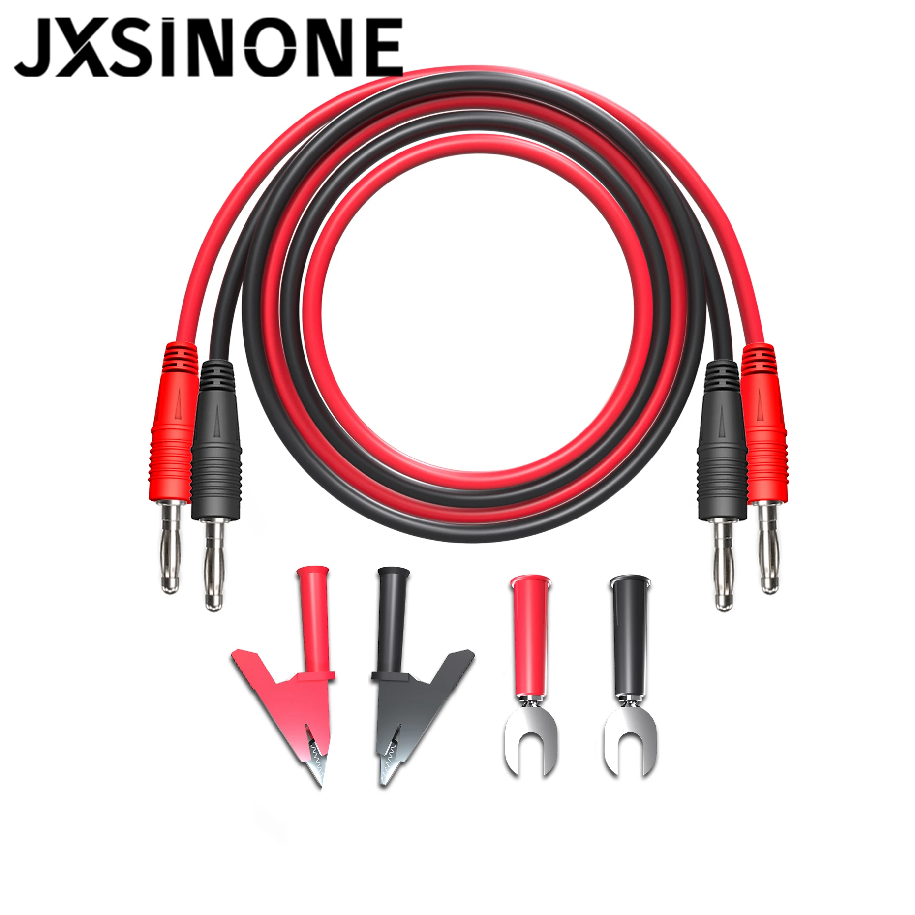 Jxsinone P1041B 1M 4Mm Kit Di Puntali Per Test Da Banana A Banana Morsetti A Coccodrillo A 6Mm Alimentatore Regolato Con Spina A U