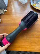 Secador de pelo 2 en 1 de un paso, cepillo de aire caliente, alisador de pelo, cepillo rizador, herramientas de estilismo de cabello, iones de pelo