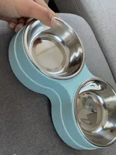 Alimentador de colores para mascotas, plato de acero inoxidable para alimento y agua de perros y gatos pequeños