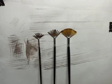 Juego de pinceles de pintura en forma de abanico para mujer, pinceles de pintura de acuarela con tubo de cobre y pelo mezclado, pinceles de Gouache para dibujo escolar, suministros de arte, 3 uds.