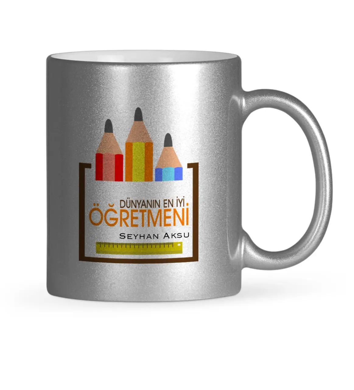 Personalized World Best Öğretmeni Silver Gilt Mug Cup-20 | Дом и сад