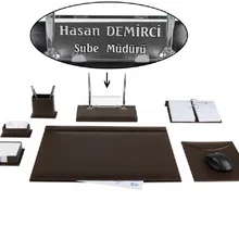 Ceyhan офисный бизнес коричневый кожаный стол набор блокнот набор кристалл табличка главный Органайзер