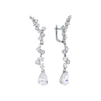 

Silver earrings with sitals and cubic zirconium sunlight sample 925