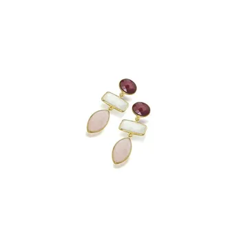 

Long silver earrings Red