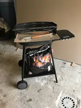 190T 210D cubierta de barbacoa para exterior, polvo impermeable Weber pesado parrilla cubierta de la lluvia de barbacoa al aire libre cojín redondo