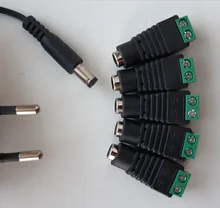 Conectores hembra de corriente continua, adaptador de fuente de alimentación de 5,5x2,1mm, conector para tira de luces Led, 3528, 5050, 5630, 5730, 5 uds.