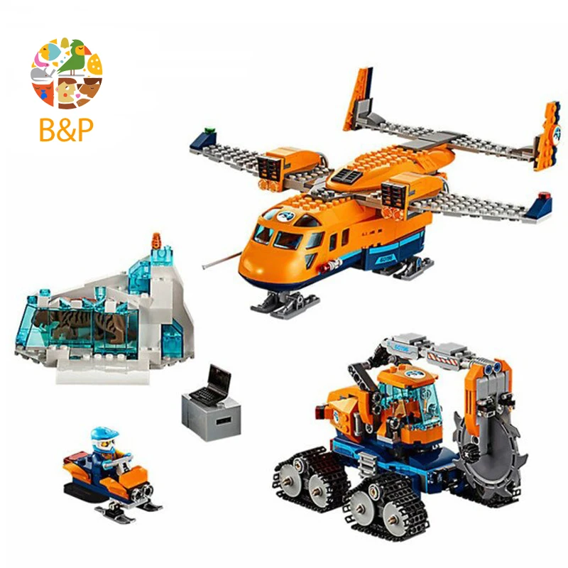 60196, 731 шт., серия CITY Thre Arctic Supply, модель самолета, обучающая игрушка для детей, 10996, строительный блок, подарок