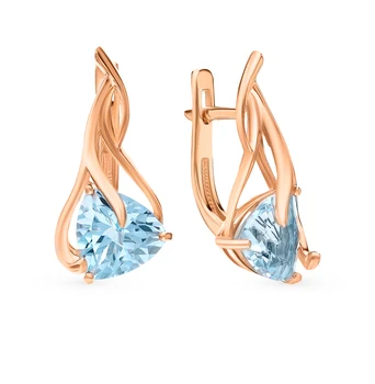 

Gold earrings with Topaz sunlight sample 585