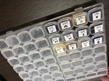 Caja de almacenamiento de accesorios de bordado para pintura de diamantes, contenedor organizador para el hogar, fundas de punto de cruz, 10 28 56 Lattices