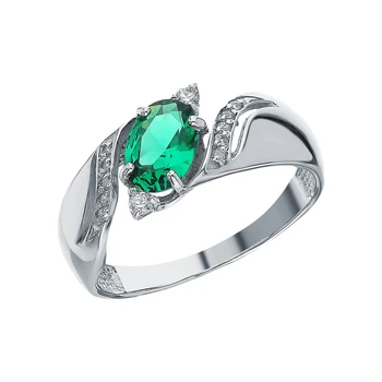 

Silver ring with nanocrystal and cubic zirconia sunlight sample 925