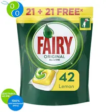Капсулы для посудомоечной машины Fairy Original All In One Лимон 21+21(42 штуки