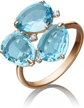 

Yuz platinum ring with Topaz and cubic zirconia in red gold