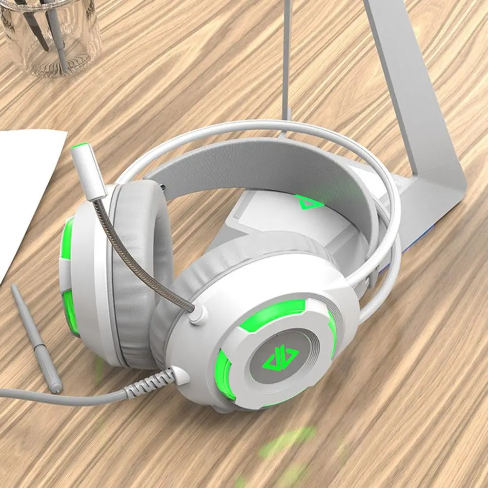 Game Fps Wire Headset Headphone Stereo HIFI Deep Bass Noise Canceling Computer PC Audiophiles Earphone With LED Light Microphone