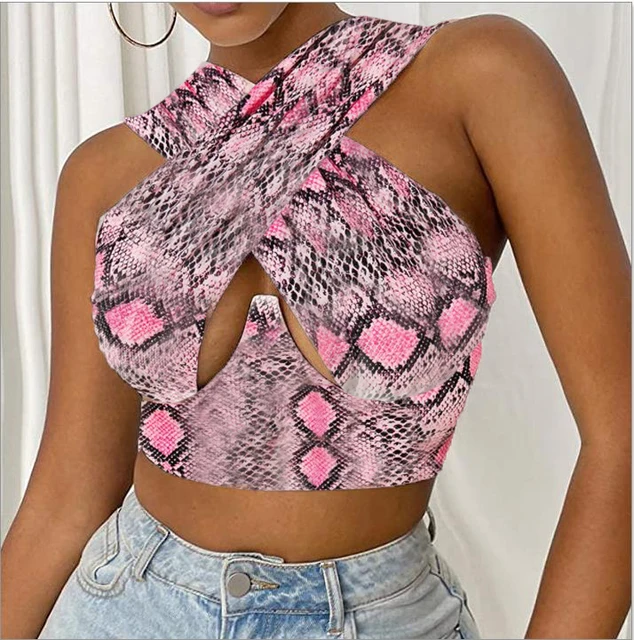 Women's Criss Cross Tank Tops Sexy Sleeveless Solid Color Cutout Front Crop Tops Party Club Streetwear Summer Lady Bustier Tops 96G
