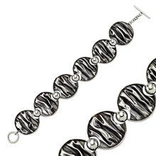 Сморщенный браслет из серебра 925 пробы