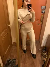 Womens Outfits Tracksuit-Set Pants Two-Piece-Set Knitted Yedinas Korean Winter Casual