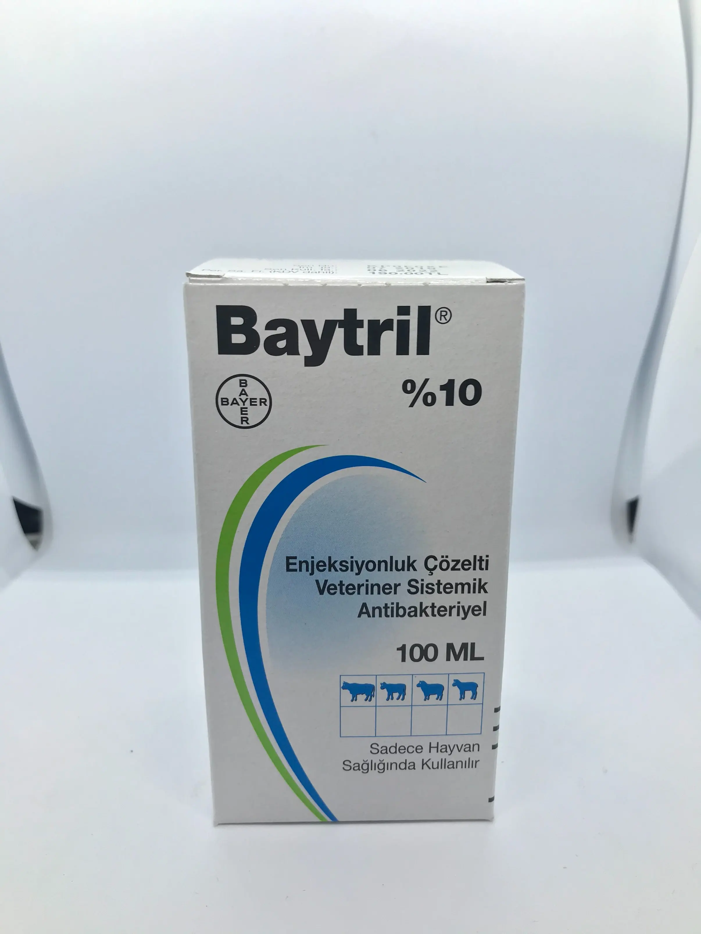 Bayer®Baytril-solución antibacteriana antimicrobiana para todos los animales, solución de enrofloxacina de 10% y 100ml, para perro, vaca, oveja, ganado de caballos