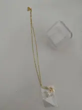 Colgante de plata de ley 925 con diamantes cuadrados pequeños para mujer, collar de oro de 14k, cadena de clavícula Simple brillante para mujer