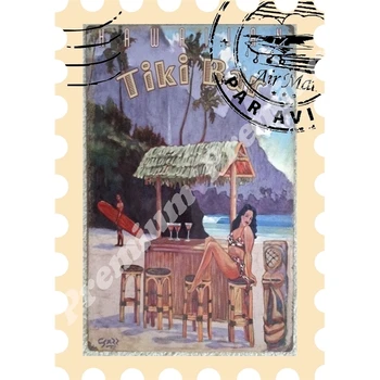 

Hawaii souvenir magnet vintage tourist poster