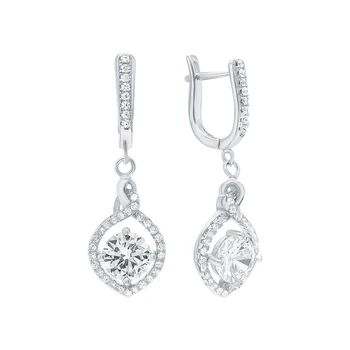 

Silver earrings with cubic zirconia sunlight sample 925