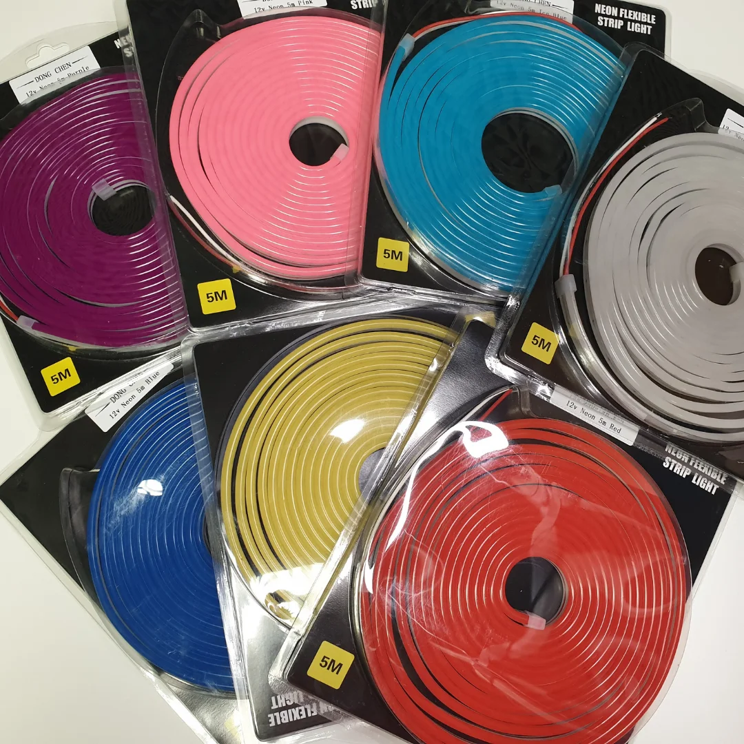 Flexible neon LED strip 5 m flexible neon with power supply and without 12 V 6*12mm