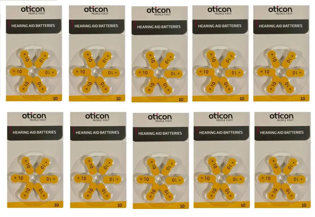 Oticon слуховой аппарат батарея 6'li No:10 всего 10x6 = 60 шт| |