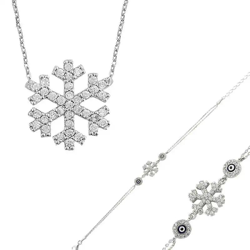 

Silver Snow Snowflake Lady Set