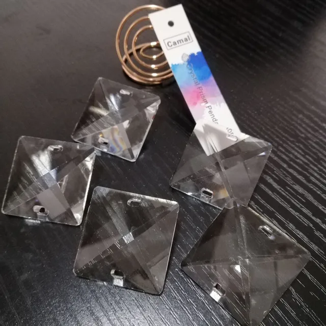 12 Pieces - 2 Inch AAA 30% Cut Lead Crystal Prisms For Chandeliers - Silver Finish