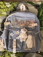 JULYCCINO-mochila con insignia de hebilla para mujer, bolso escolar de moda de Color caramelo, bolso de hombro para estudiante, mochila universitaria para chicas adolescentes