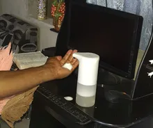 Dispensador automático de jabón con Sensor de inducción infrarrojo, dispositivo desinfectante de manos para baño, espuma sin contacto