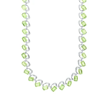 

Silver necklace with хризолитом sunlight sample 925