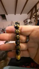 Pulsera de Feng Shui con cuentas de obsidiana, pulsera negra con abalorios de piedra obsidiana, con símbolo de Pixiu, pulsera de la buena suerte, para hombres y mujeres