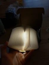 Table-Lamp Desk Led-Book Night-Light Wooden Magnetic Home-Decoration Foldable Creative