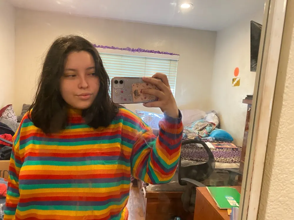Harajuku E-girl Loose Striped Sweater photo review