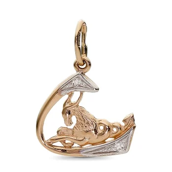

Esthete pendant "Capricorn" with 2 cubic zirconia Red Gold