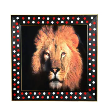 

Canvas Print Luxury Lion With Glass Framed 51 * 51 cm