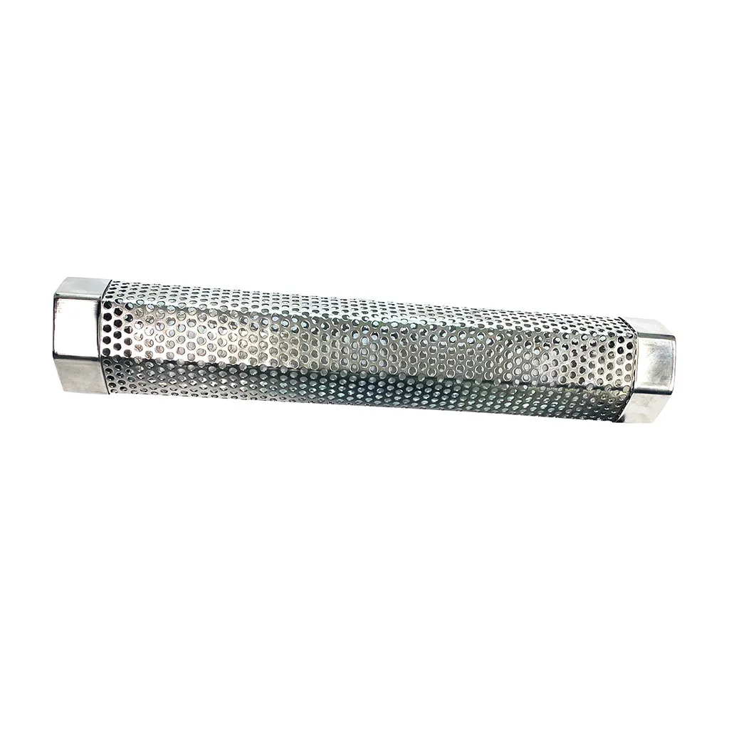 Customizable Pellet Smoker Tube, 12 Inch Stainless Steel Wood Generator for Hot or Cold Smoking Work with BBQ Grill Smokers