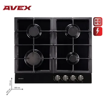 

Built in Hob gas on metall with cast iron grilles AVEX HS 6141 B Home Appliances Major Appliances gas cooking Surface hob cooker