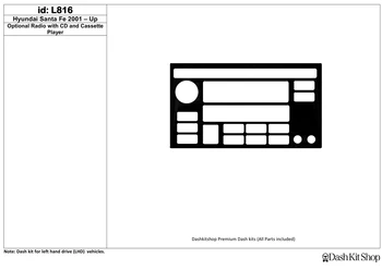 

Interior trim for Hyundai Santa Fe 2001-UP. Set L816.